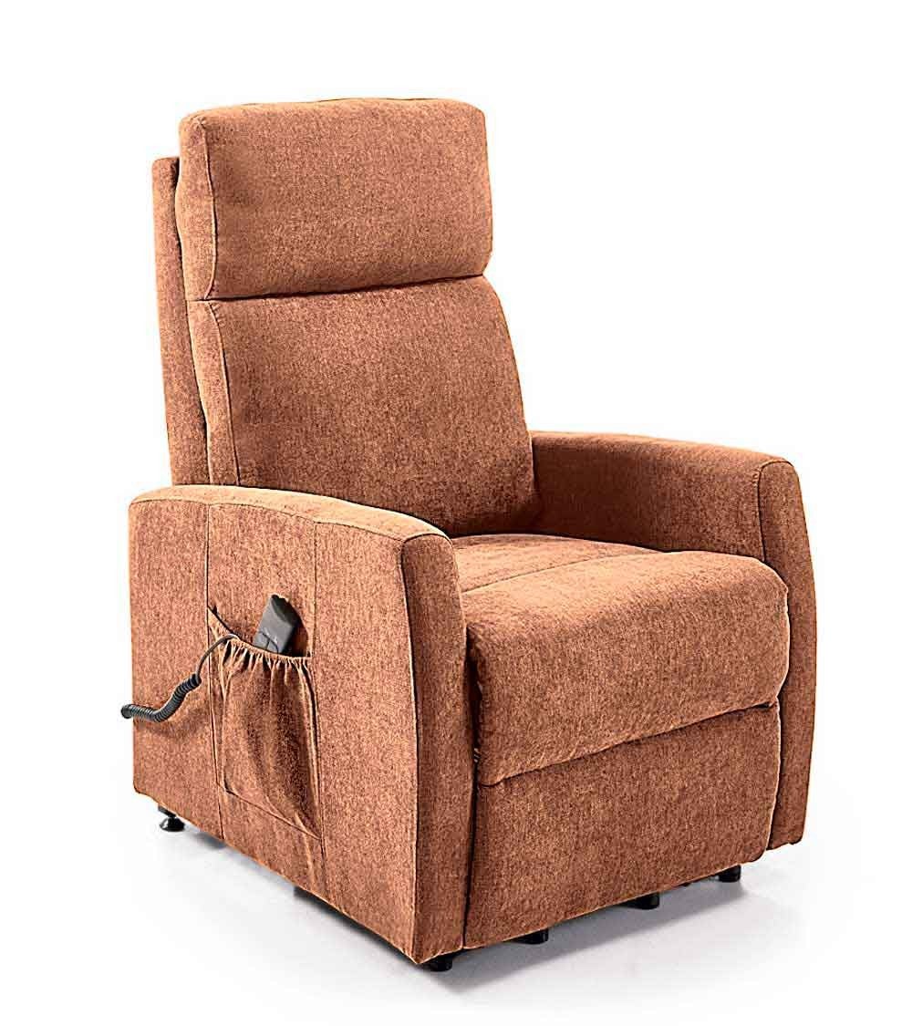 Sillón relax lyon reclinable motorizado con sistema levanta personas color tostato
