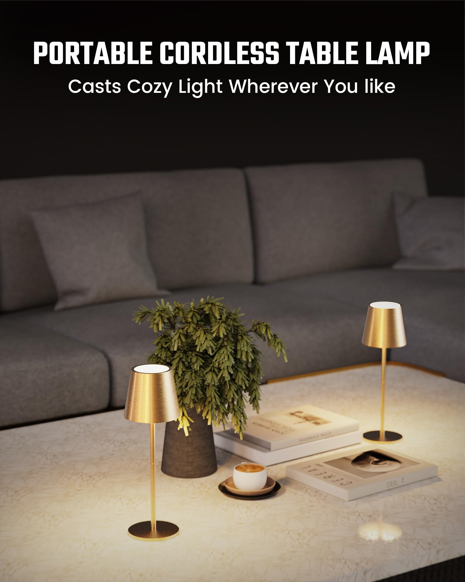 Ściemnialne bezprzewodowe lampy stołowe dotykowe, lampa biurkowa Simplicity z 3 temperaturami barwowymi, lampka nocna - 6