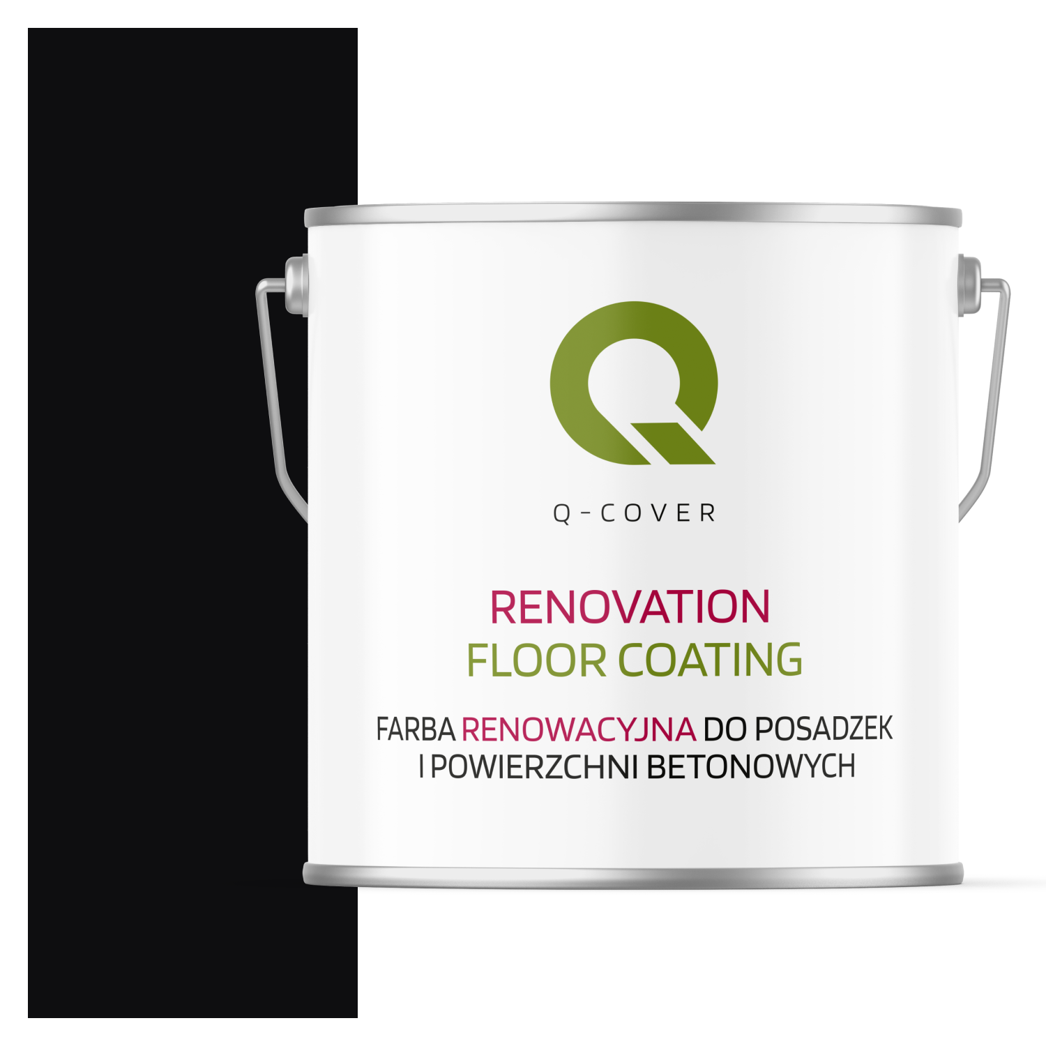 Farba Renowacyjna do Posadzek i Powierzchni Betonowych Q-Cover Czarny RAL9005 Satyna 5L