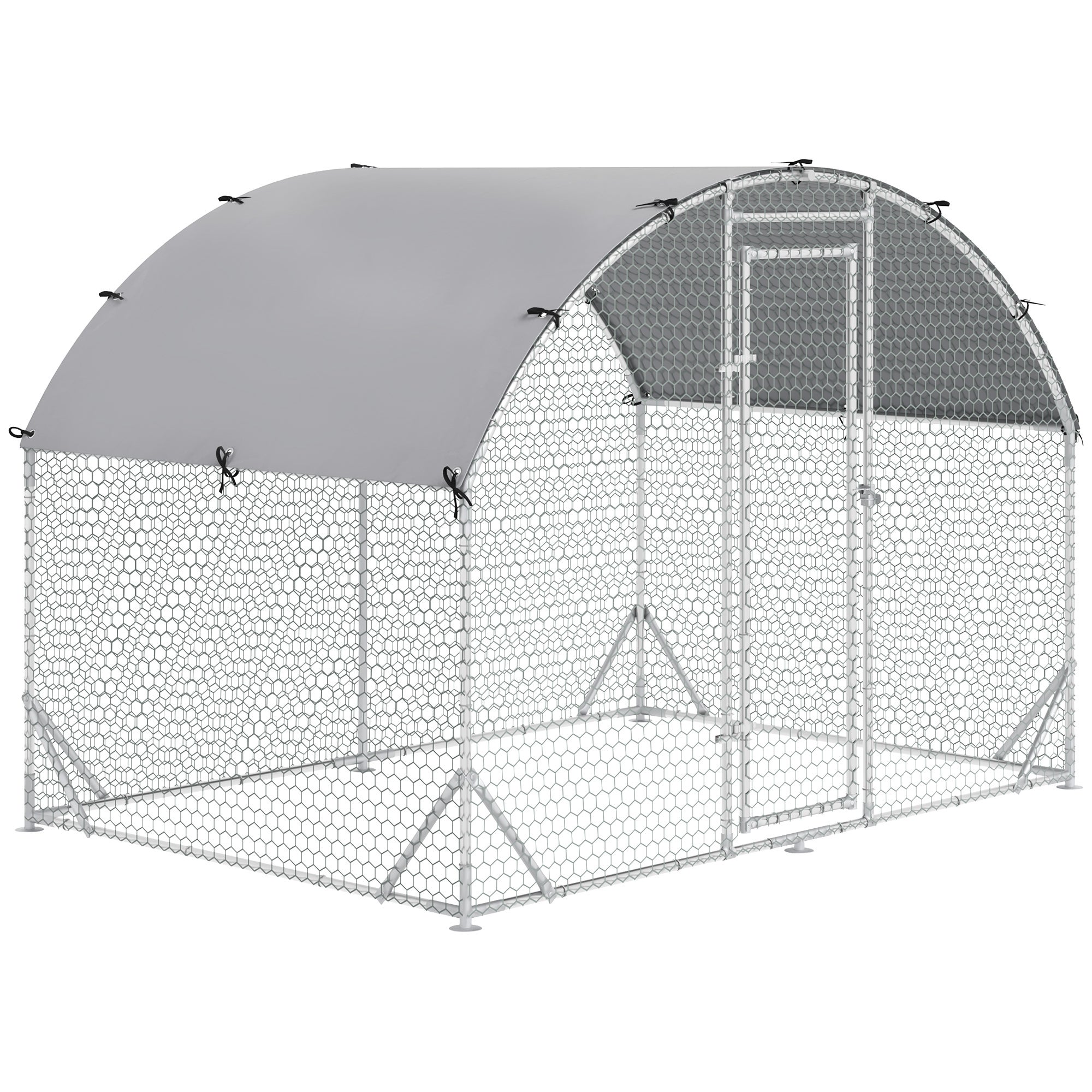 PawHut Gallinero para Exterior Grande de Acero Galvanizado 280x570x197 cm Jaula de