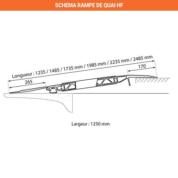 Pont de chargement volet articulé - Longueur 2485 / Largeur 1250mm - Charge max 4000kg - Vendue à l'unité - HF25 - 3