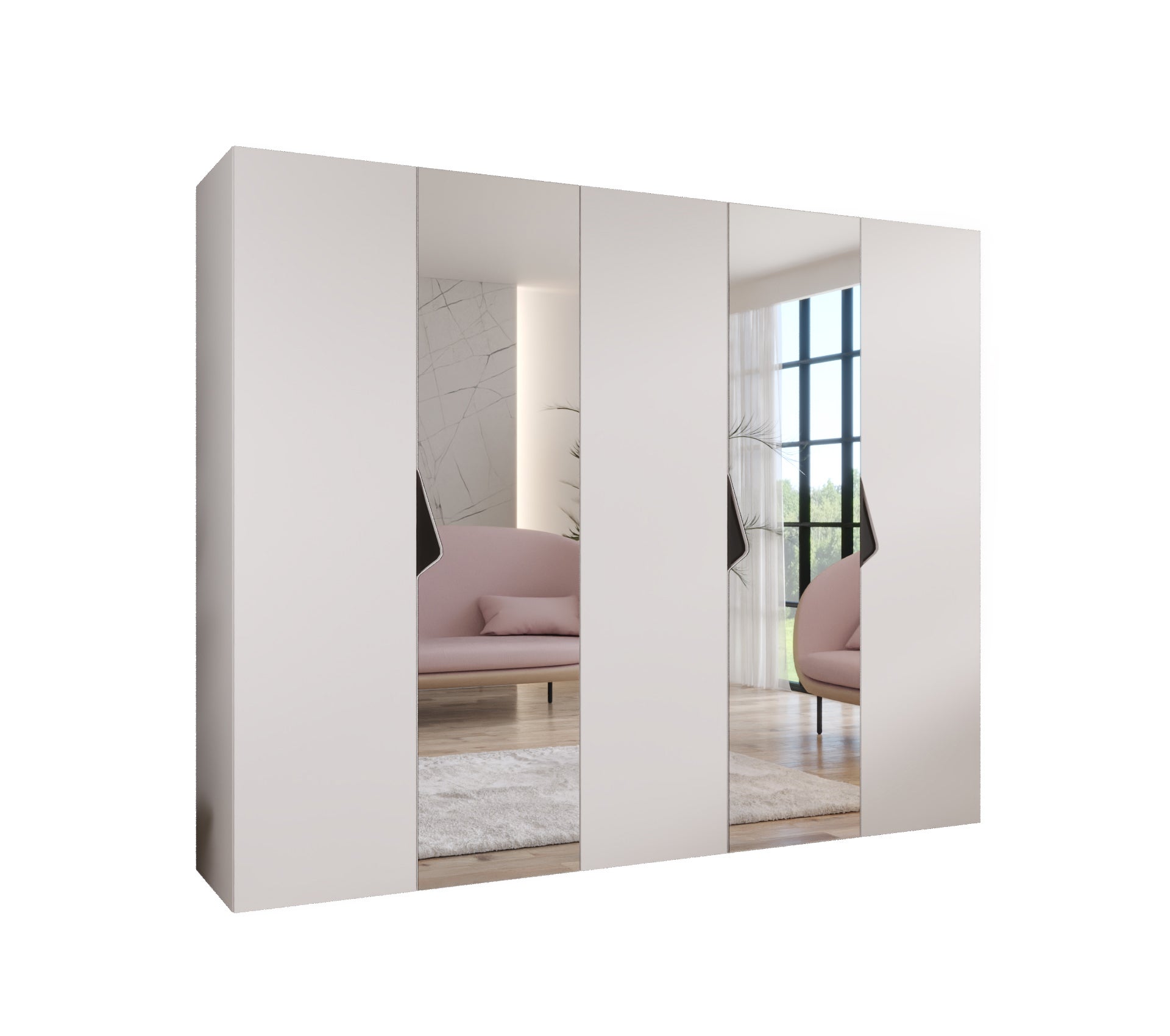 Szafa uchylna otwierana Sandi 2 250 x 52 x 202 cm biały + u. Czarny Abiks Meble
