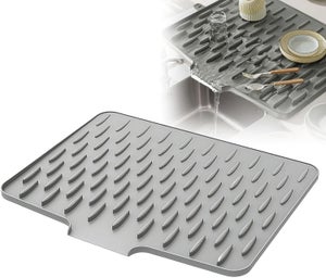 CNARIO Tapis Égouttoir Silicone Cuisine 40x32 Cm – Tapis Séchage Vaisselle, Dessous De Plat Résistant Chaleur 230°C, Antidérapant Et Pliable