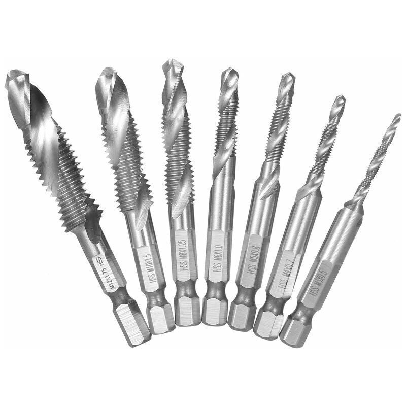 QUARKZMAN Ensemble Forets Et Tarauds Combinés M5 X 0.8 - Acier HSS 4341 Queue Hex 1/4" - 3-en-1 Perçage Taraudage Fraisage