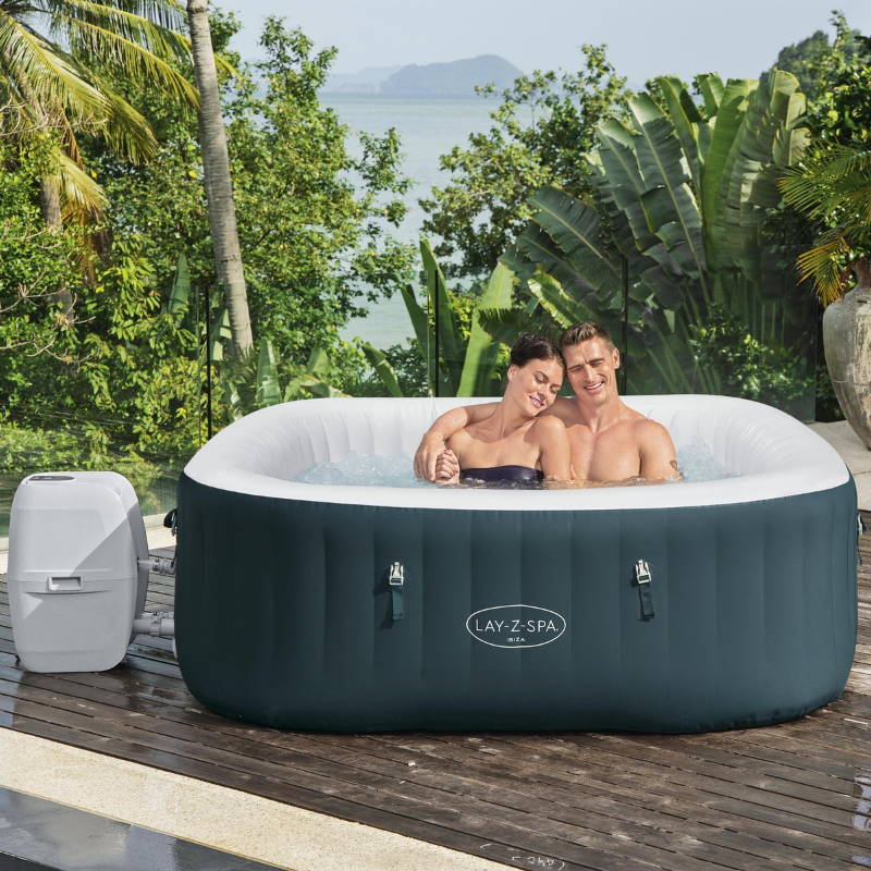 Bestway Spa gonflable carré Lay-Z-Spa Ibiza AirJet EnergySense 4-6 personnes - 2