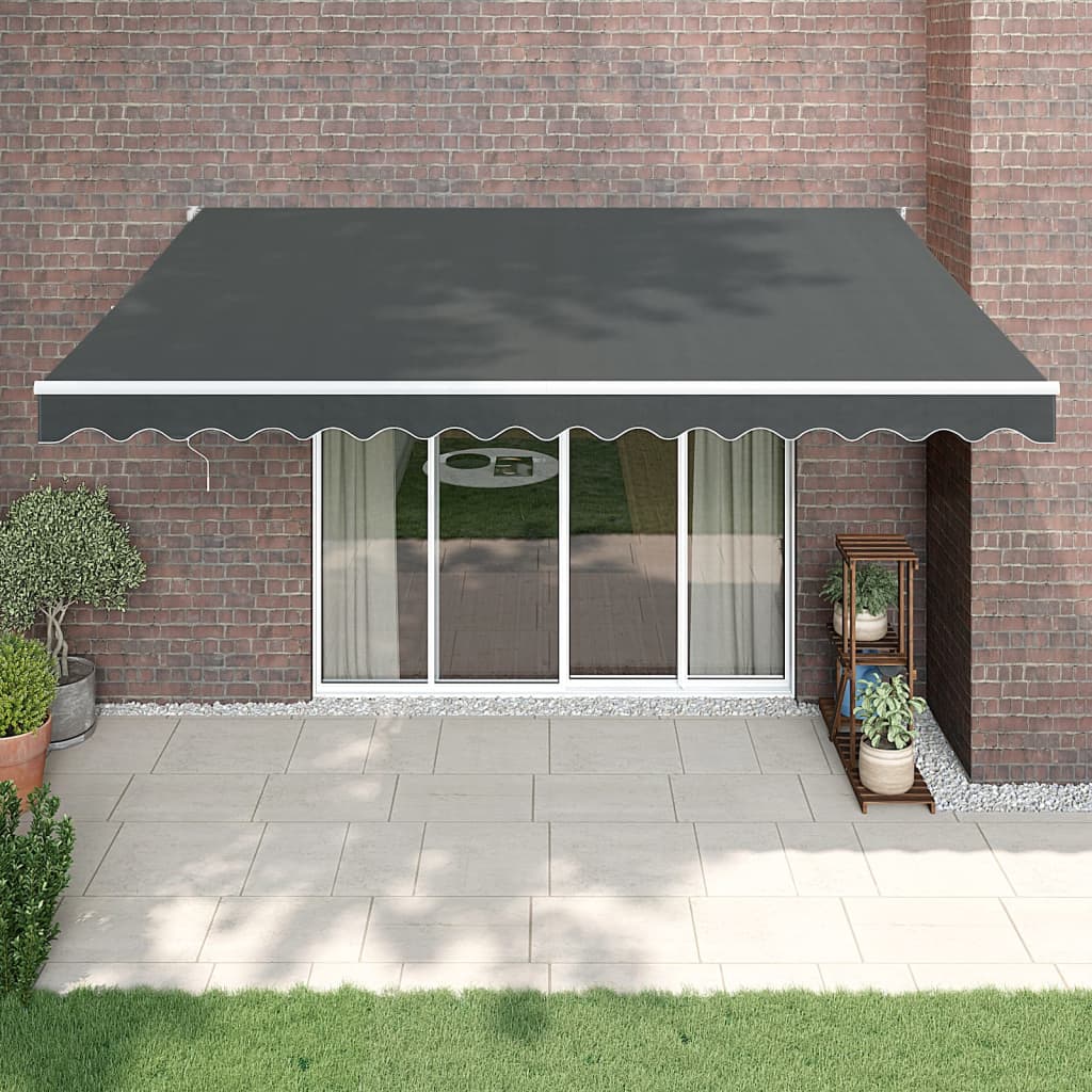Toldo retráctil antracita 4,5x3 m tela y aluminio