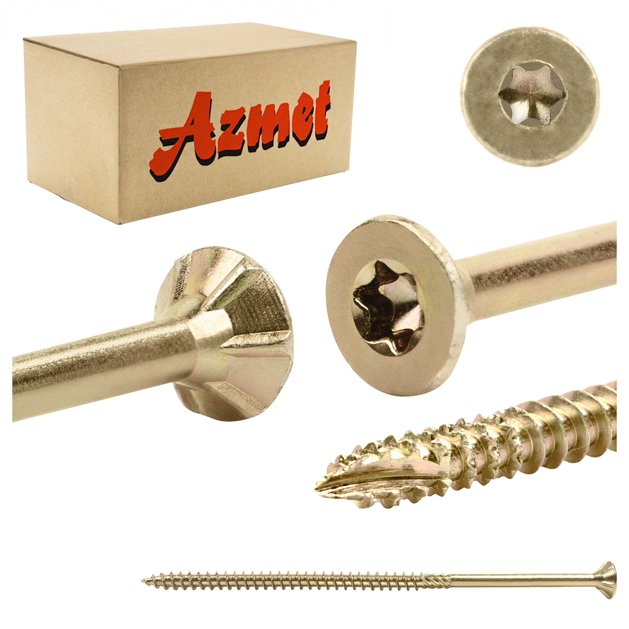 Wkręty do drewna Azmet WT 5x120 mm na torx tx z łbem stożkowym 100szt