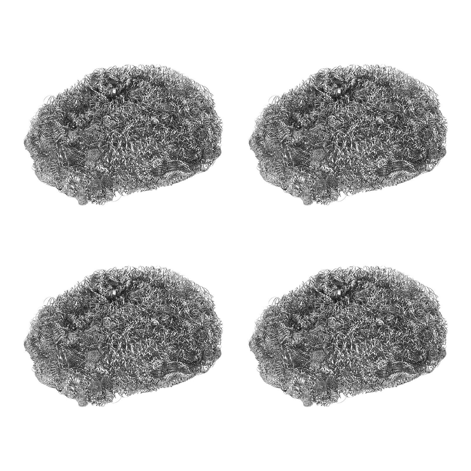 Tampon Nettoyant En Acier Inoxydable Pour Poêles - 10x10 Cm - Nettoyage Des Résidus Tenaces - Pour Fonte, Acier, Inox - Réutilisable