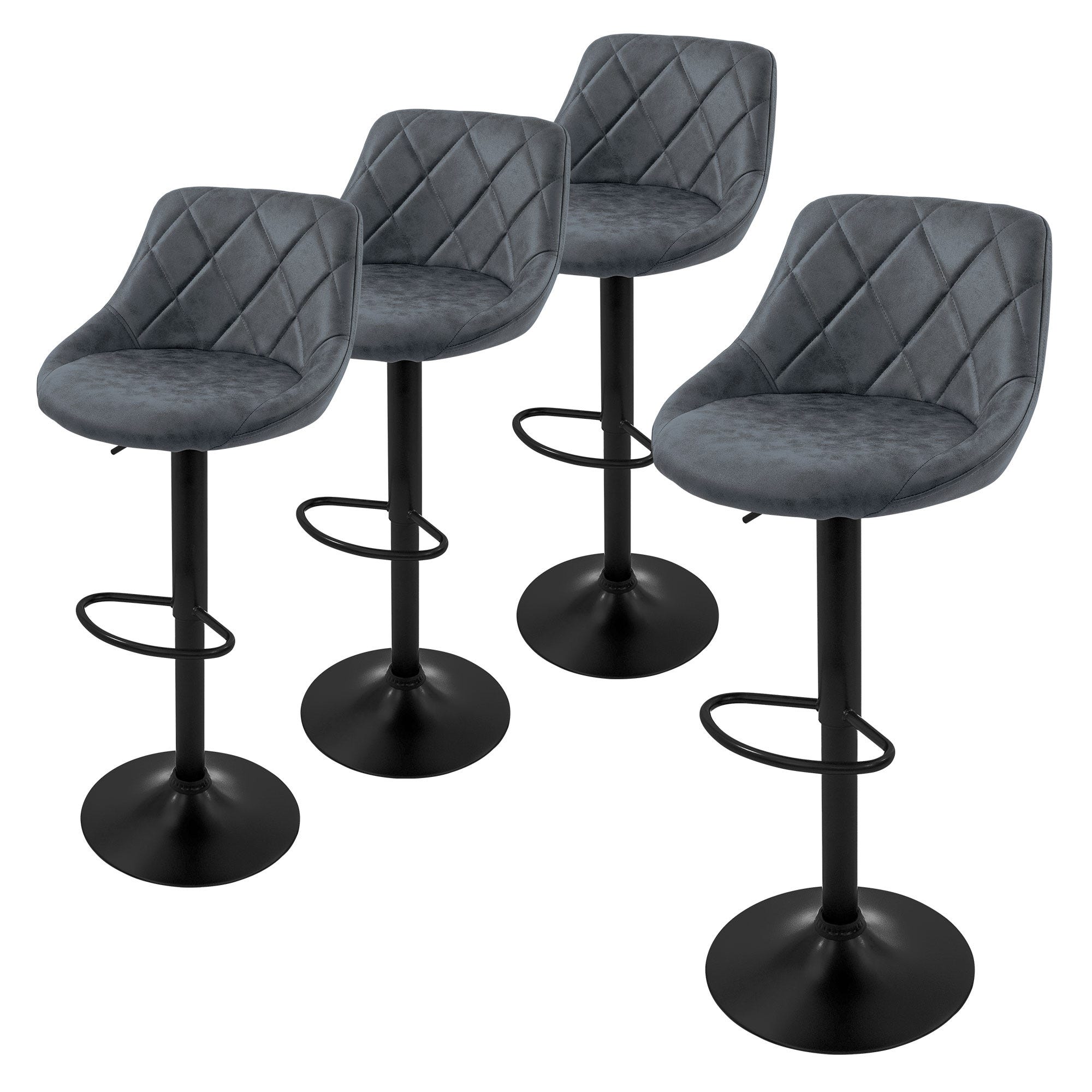 Set 4 sgabelli da bar seduta imbottita ecopelle marrone sgabello sedia Set 4 sgabelli da bar seduta imbottita ecopelle marrone sgabello sedia