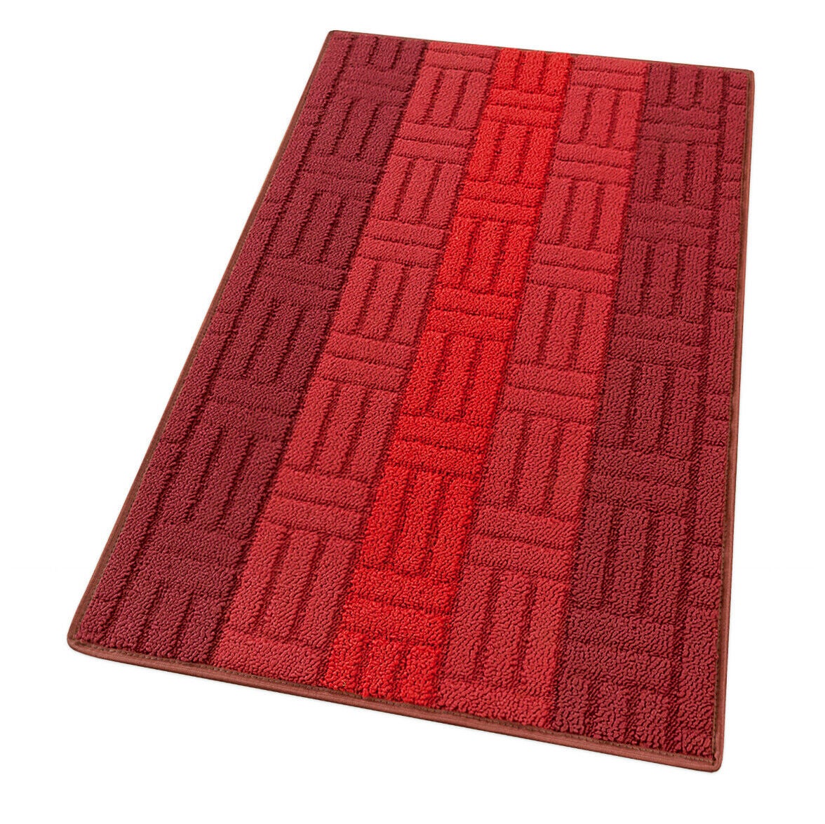 Dywan Kuchenny 57X240 cm Tkany 3D 100% Made in Italy Obszyty Chłonny Antypoślizgowy Burgundowy