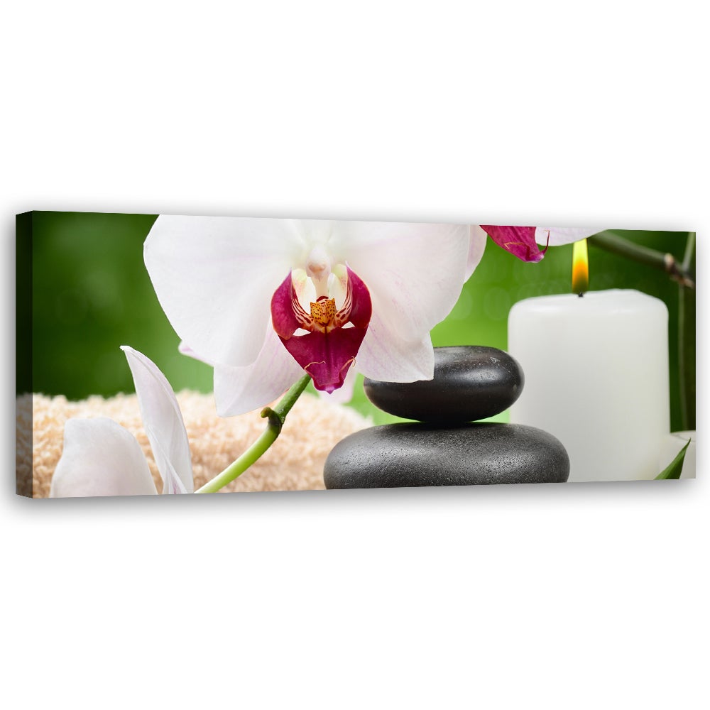 Obraz na płótnie, Orchidea Kwiaty Zen 90x30