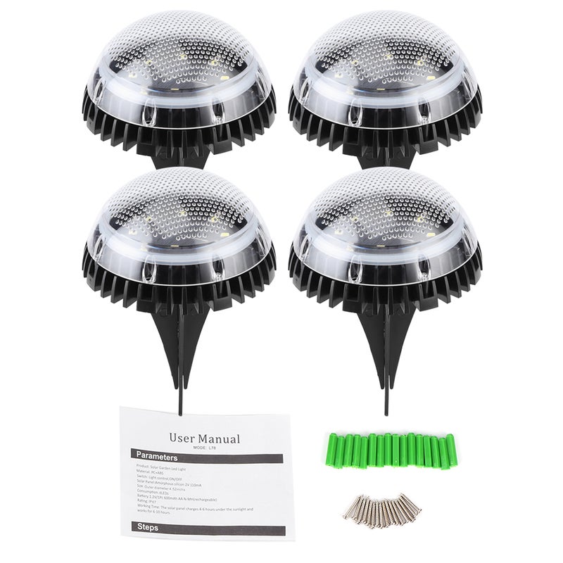 Wkopane w ziemię lampy solarne z 8 diodami LED, wodoodporne lampy do ogrodu i trawnika