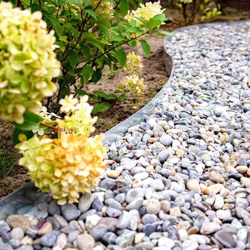 Clôture de pelouse flexible Bordure de jardin Bordure de pelouse Bordure de gazon Galvanisé Métal 100x15cm 5m - 5
