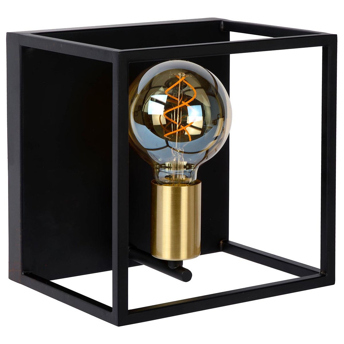 Kinkiet RUBEN czarno-złoty 1xE27x40W metal wym:22x22x18cm IP20 Lucide