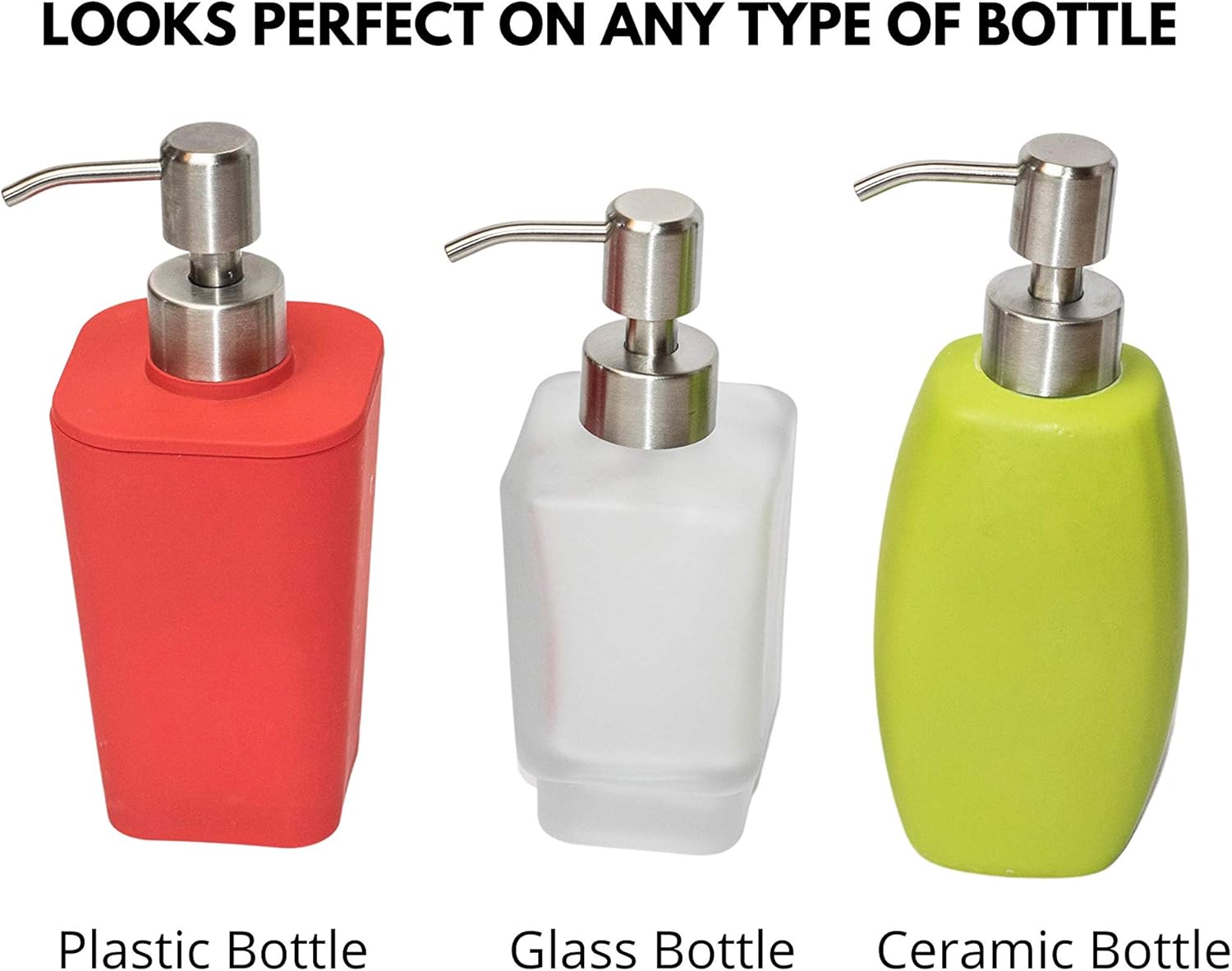2 pièces Pompe de Rechange pour Distributeur de Savon Liquide 28 mm - Acier Inoxydable, INOX à Finition brossée - 4