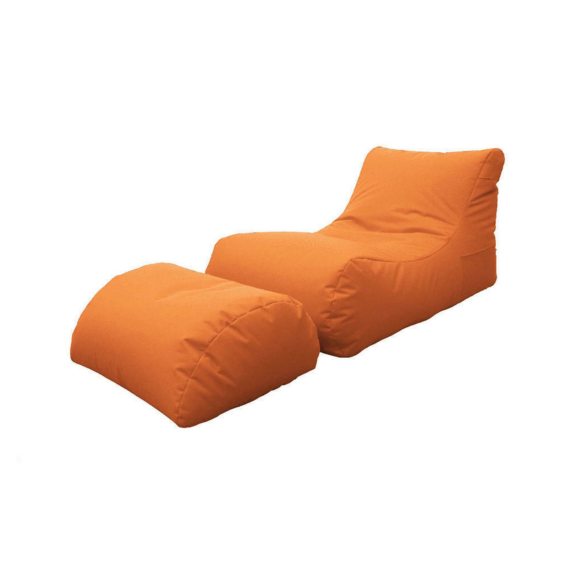 Puf alton, sillón multiusos, puf, puf reposapiés, made in italy, 120x80 h60 cm, naranja