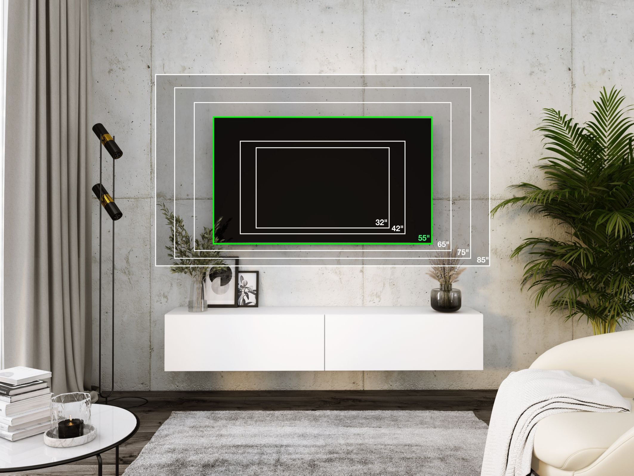 Szafka RTV : Biały Matowy, 170 x 32 x 34 cm - 4