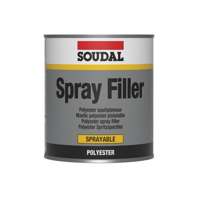 Spray filler - Enduit pulvérisable pour la carrosserie - Soudal - 1 L Gris