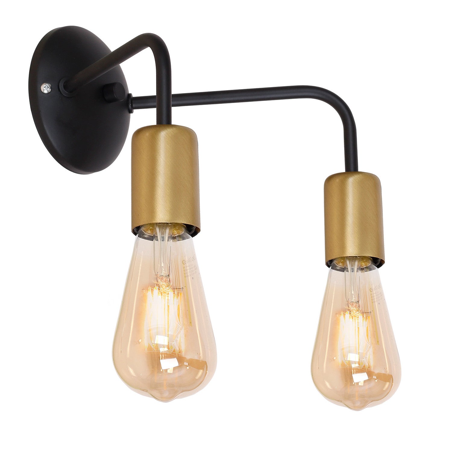 Kinkiet ścienny Brenda czarny mat-złoty mat 2xE27x15W styl minimalistyczny wym: 21 x 25 x 22 cm metal IP20 Luminex