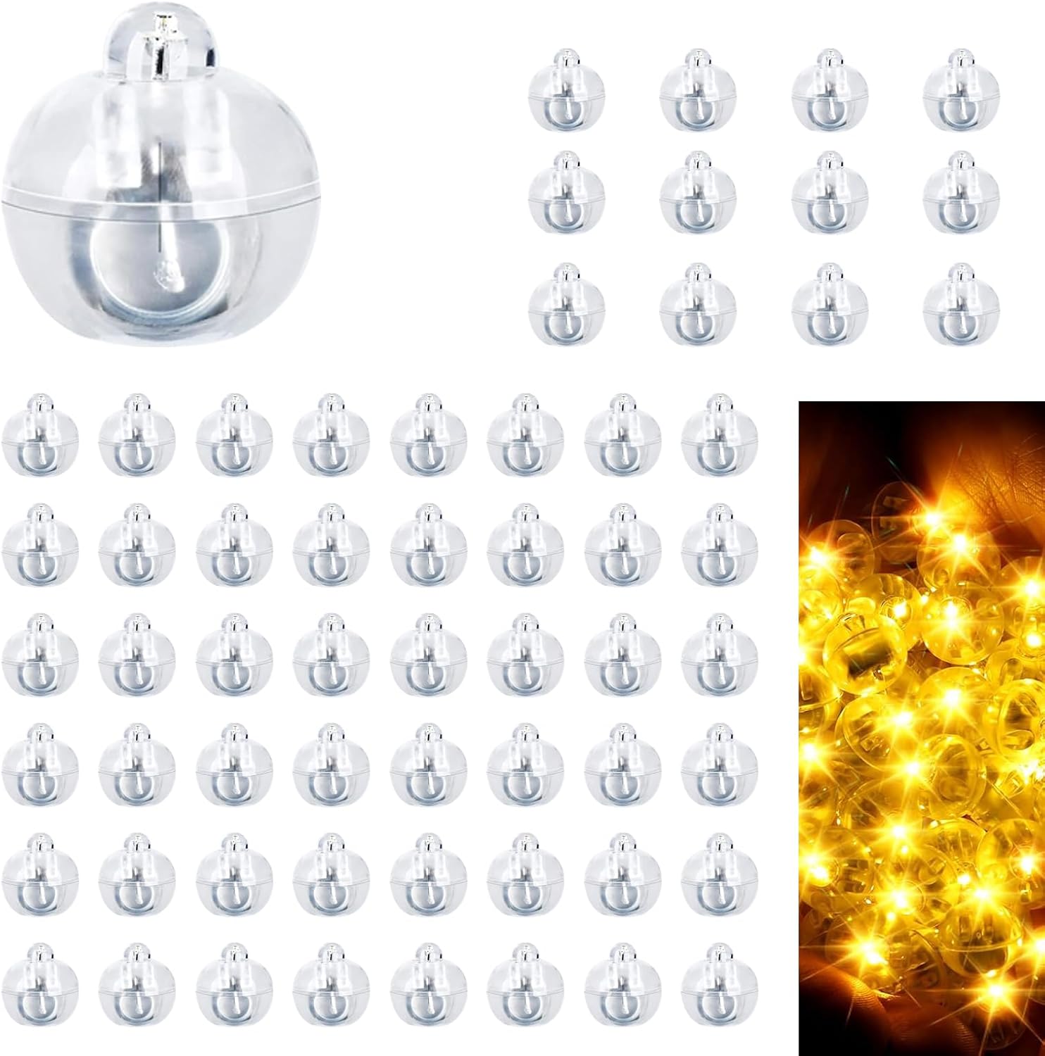 Świecące balony LED, 63 mini okrągłe balony LED, dekoracja na przyjęcie weselne, Halloween, Boże Narodzenie