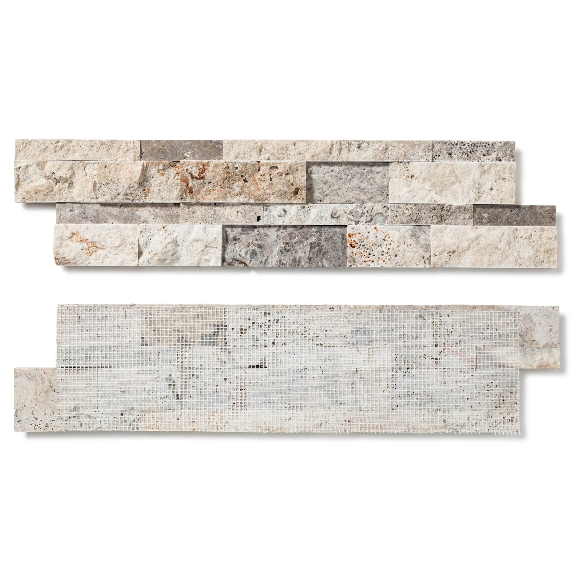 Pierre de parement Travertin Gris Silver 60x15 cm Brut/Adouci (lot de 0,99 m² soit 11 plaques) - RO'MA NATURE - 5