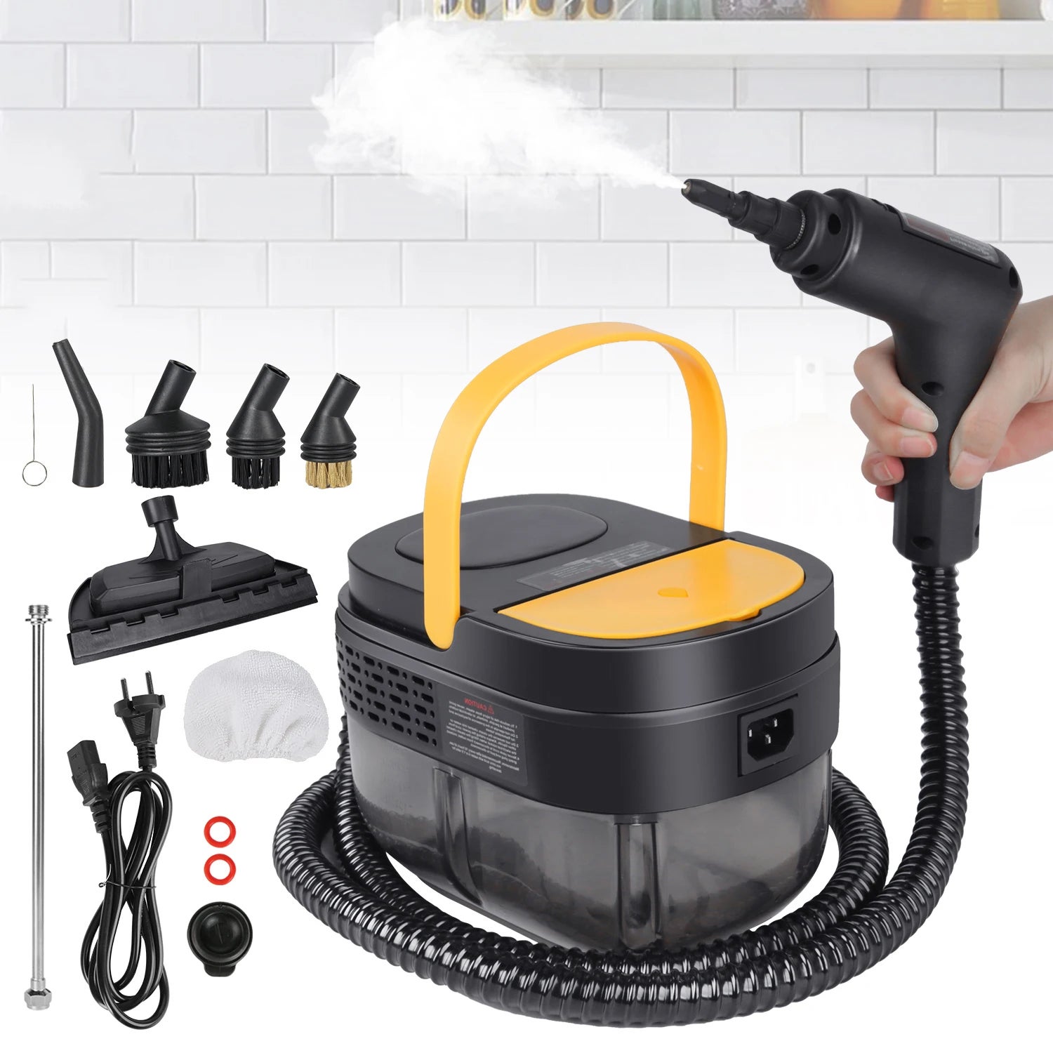 Nettoyeur Vapeur Portatif 2500W - Multifonction Avec Contrôleur - Idéal Voiture, Fenêtres, Cuisine, Sol