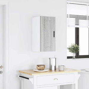 VidaXL Armoire Murale Cuisine Gris Béton 60x31x60 Cm - Meuble De Rangement Avec Portes En Bois D'Ingénierie
