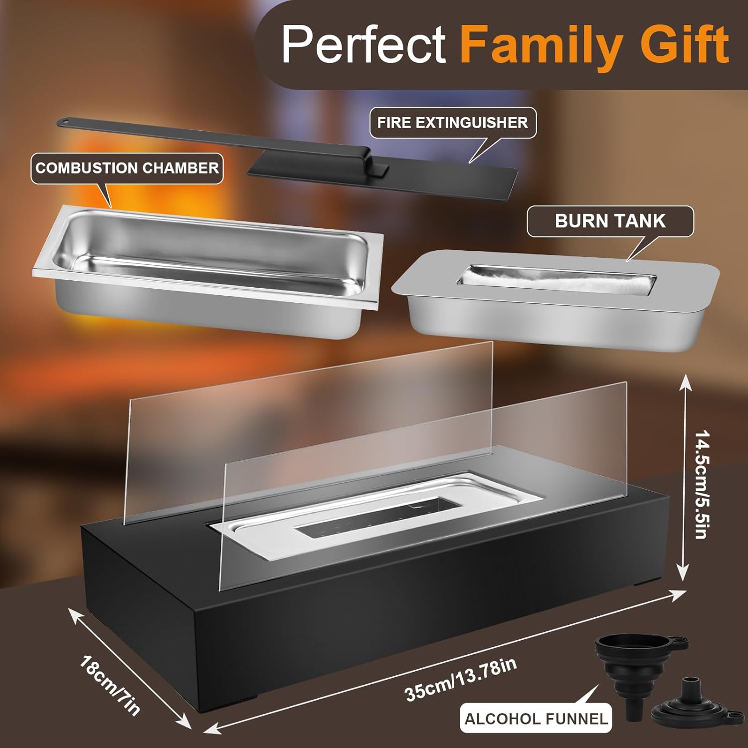 Chimenea de bioetanol, chimenea de mesa interior, fuego de mesa para uso interior y exterior, chimenea de bioetanol portátil - 2