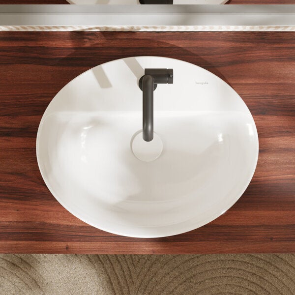 hansgrohe Xuniva D lavabo encastré, avec trop-plein, 1 trou pour robinet, 550x450mm, blanc, 60160450 - 6