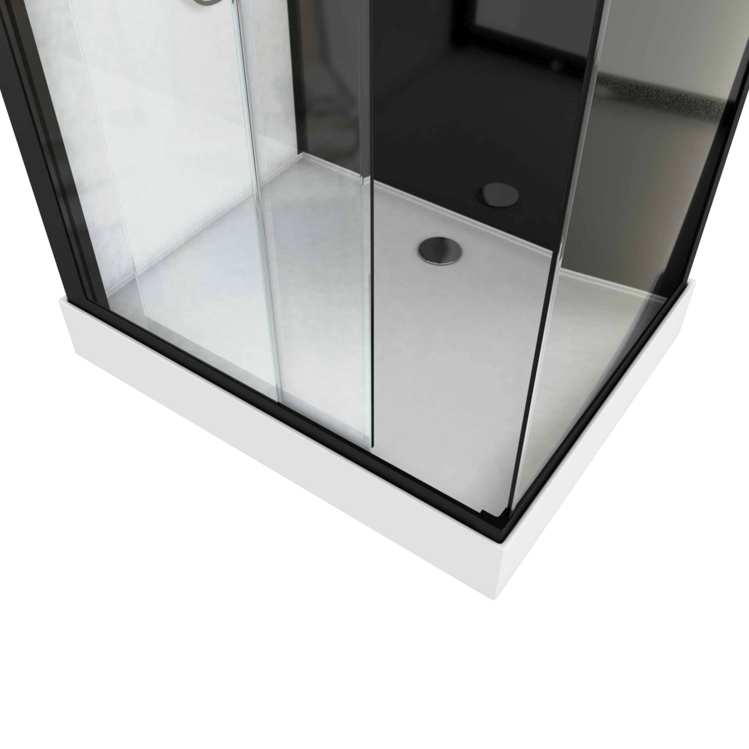 Cabine de douche 110x80x215cm - Verre Trempé - Mitigeur Chrome - DUALITY 3 RECTANGLE - 6