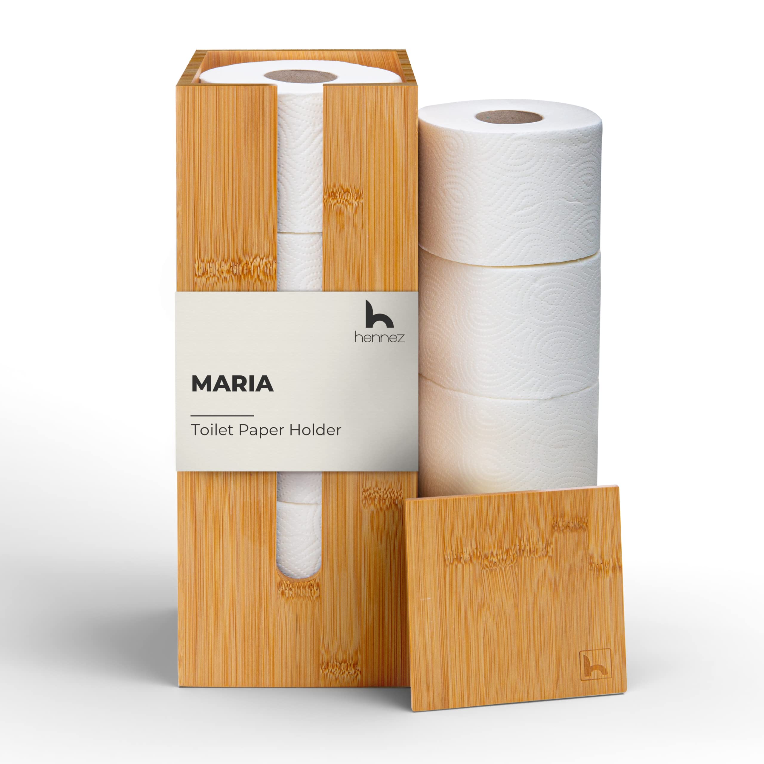 Accessorio Bagno Moderno GreenAmapola - Portarotolo Carta Igienica In Bambù | Autoadesivo O A Viti | Design Moderno Accessorio Bagno Ecologico - 3