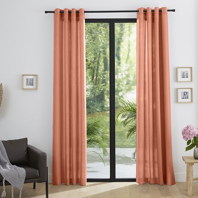 Paire De Doubles Rideaux Avec Cantonnière - Floral Coton - 225x132 Cm