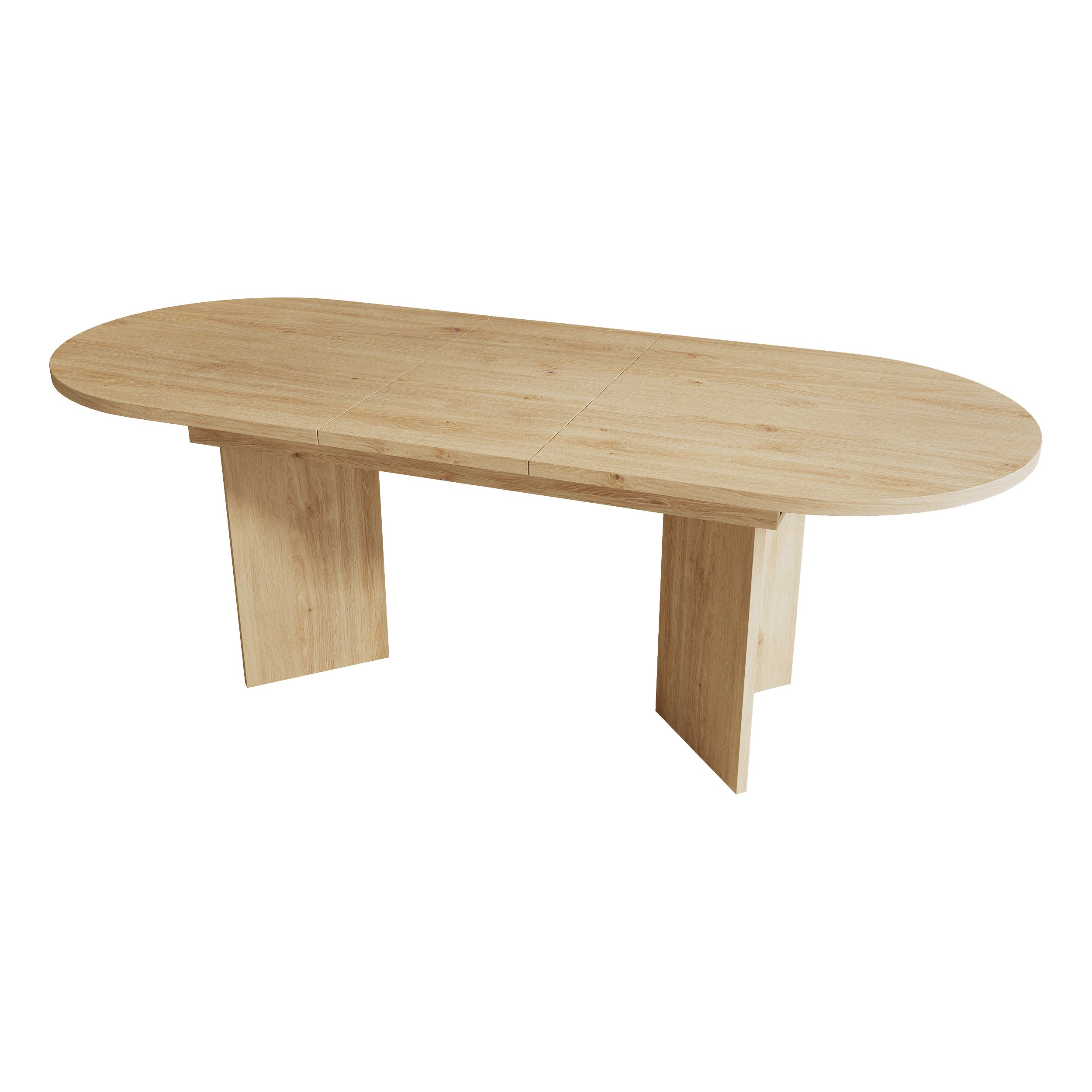 Table à manger extensible pour 4 à 6 couverts - 120/160 x 80 x 75 cm - Coins arrondis et plateau épais - MDF - Chêne - 9