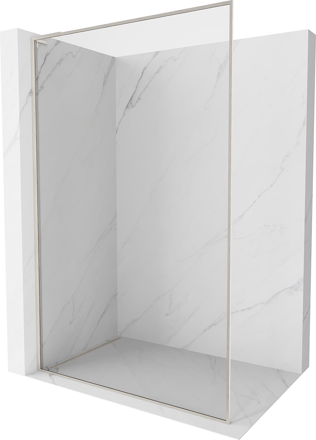 Mexen Kioto-F L ścianka prysznicowa Walk-in z ramką 115 x 202 cm, transparent 8 mm, nikiel szczotkowany - 800-115-174-97-00