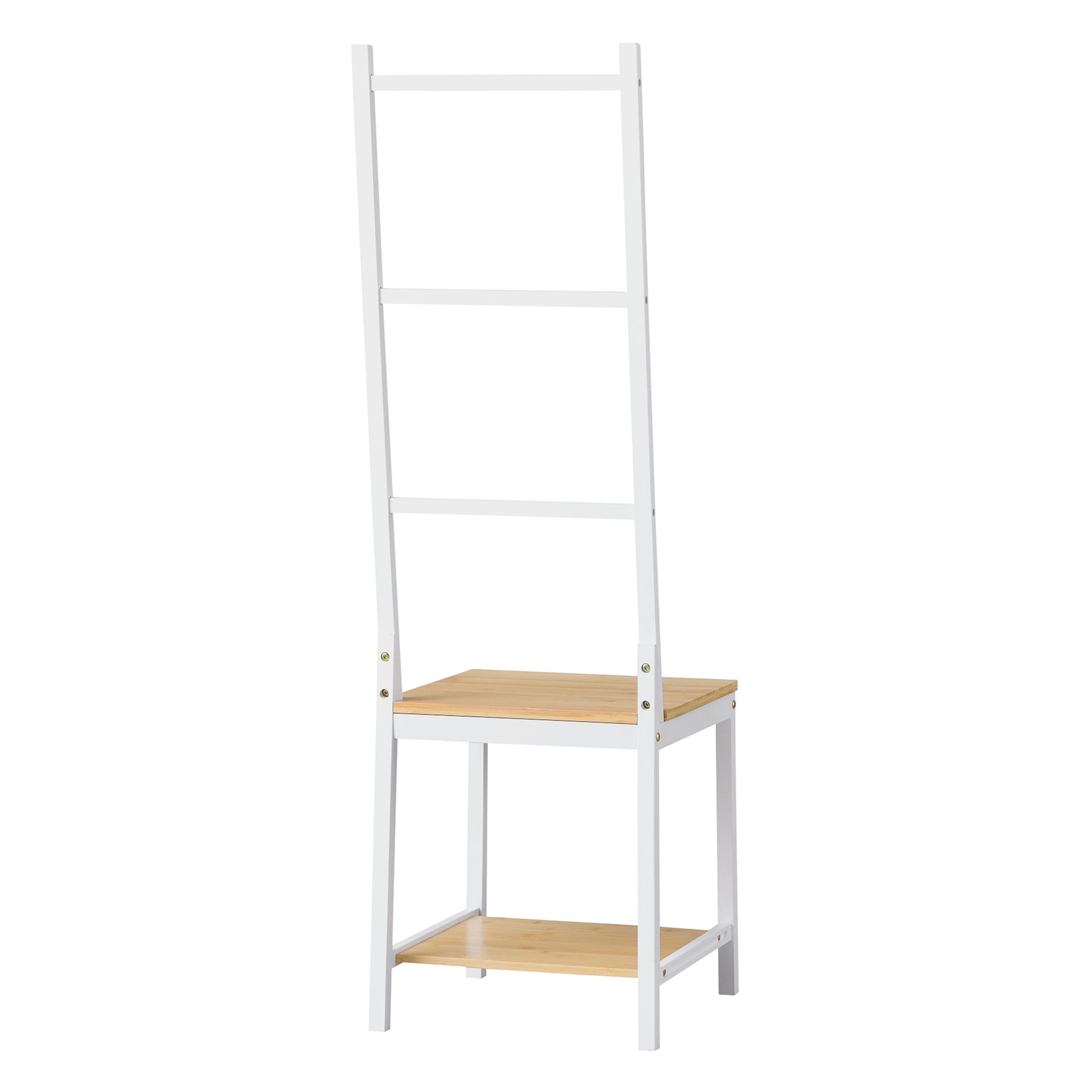 Valet de chambre Juuka avec 2 surfaces de rangement et 3 barres naturel blanc [en.casa] - 5