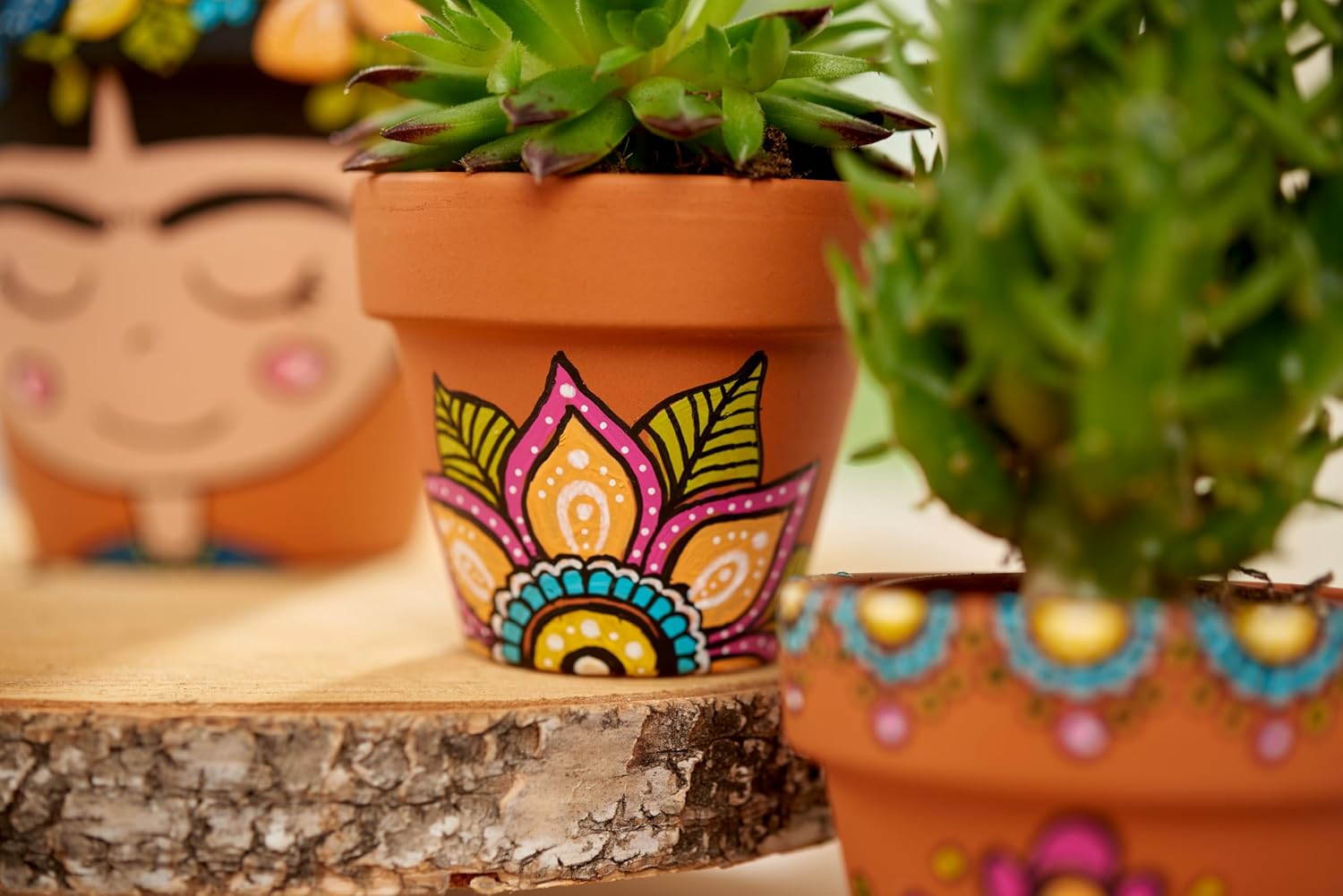 lot de 10 pots en argile durables et de haute qualité avec trou de drainage, Pot de fleurs avec soucoupe, pot de ture, jardinière, pots - 4