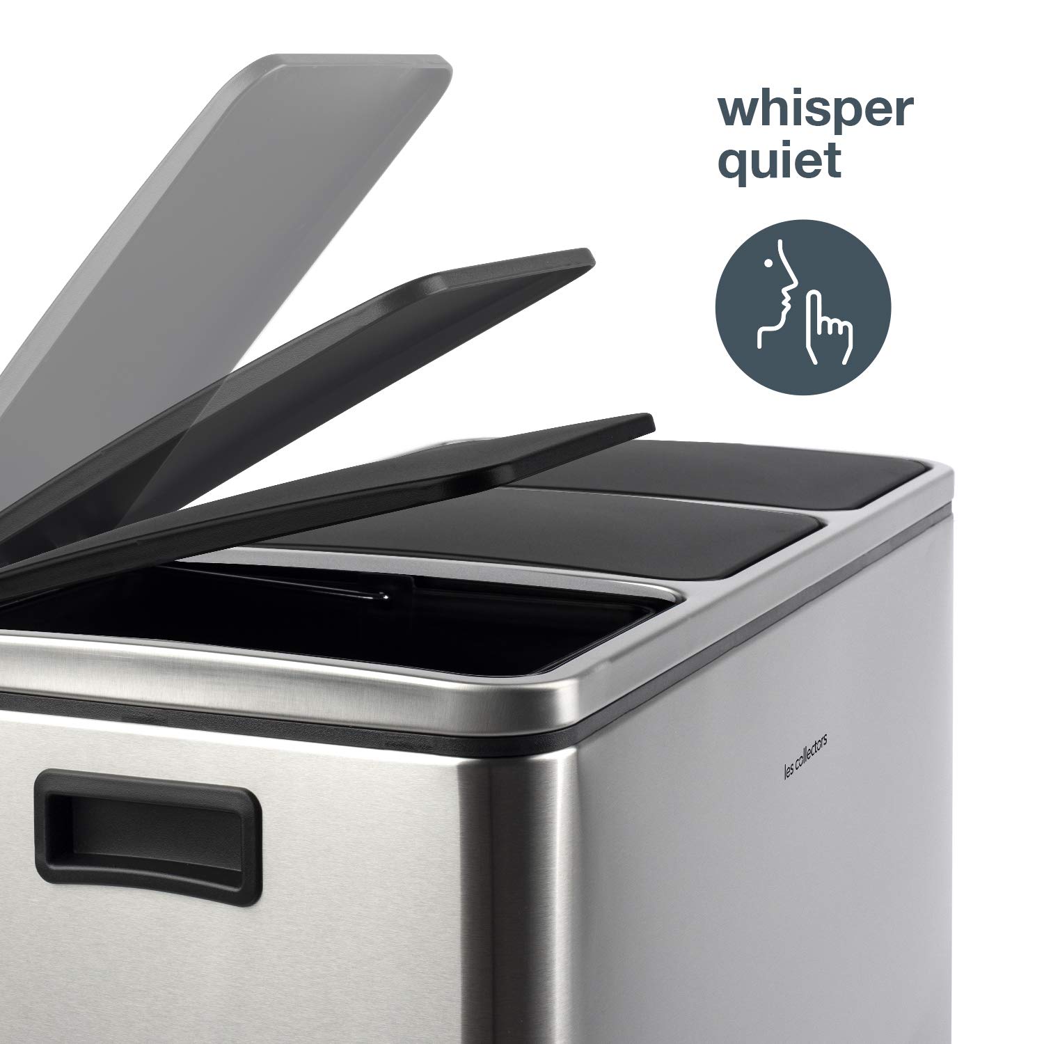 Les Collectors N°982, Spazzatura a Pedale per Racconta Differenziata, Inox Spazzolato,3x18L, Resistente, 3 Contenitori Rimovibili, Chiusura Silenzios - 8