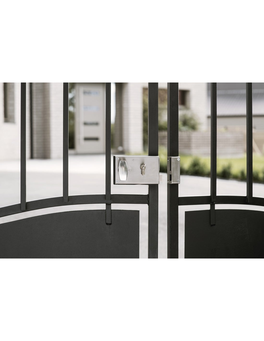 THIRARD - Boitier de serrure horizontale en applique double entrée à fouillot pour portail, droite, axe 52mm, 140x88mm, inox - THIRARD - 5