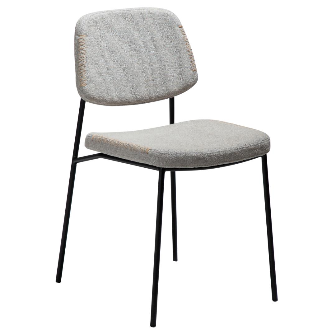 Menta Dan-Form krzesło stołowe bouclé jasnoszary.