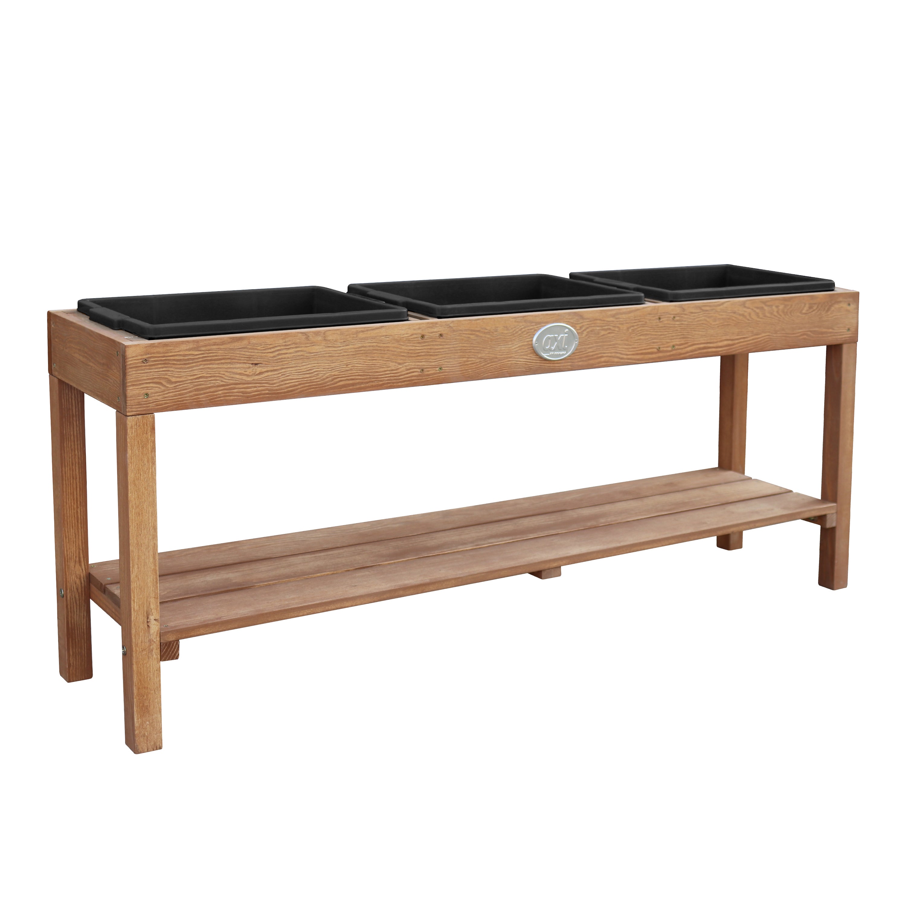 Axi Table À Sable Et Eau En Bois Brun Foncé - 124 X 50 Cm | Table D'Activité Avec 3 Récipients Et Une Étagère - 2