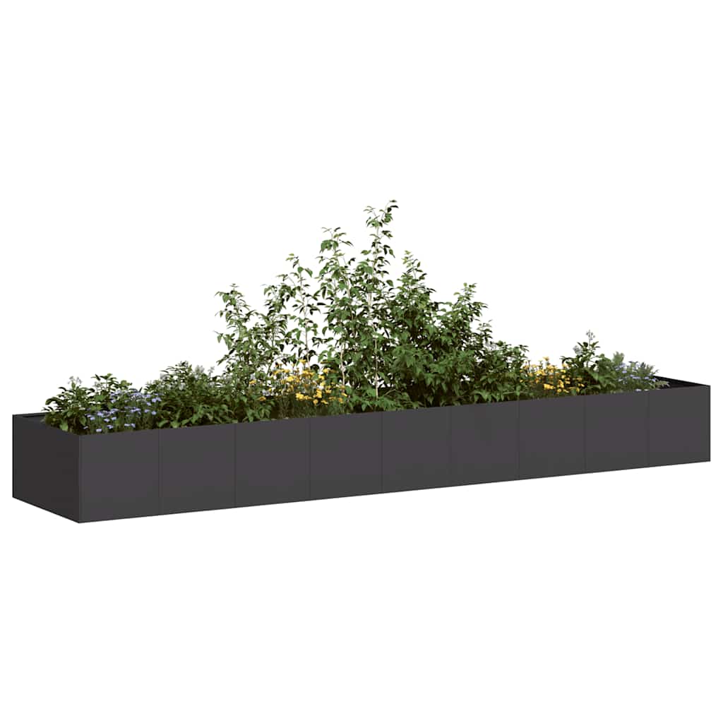 Pot De Fleurs En Céramique J-Line - Noir, Finition Rugueuse - Diamètre 23 Cm - Cache-pot Décoratif
