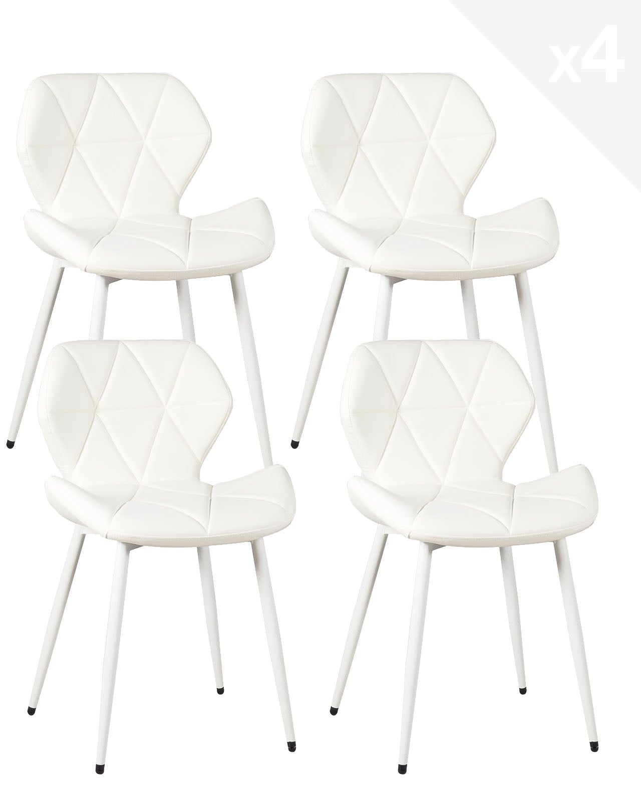 Lot De 4 Chaises De Cuisine Métal Marron, Design Contemporain, Italie