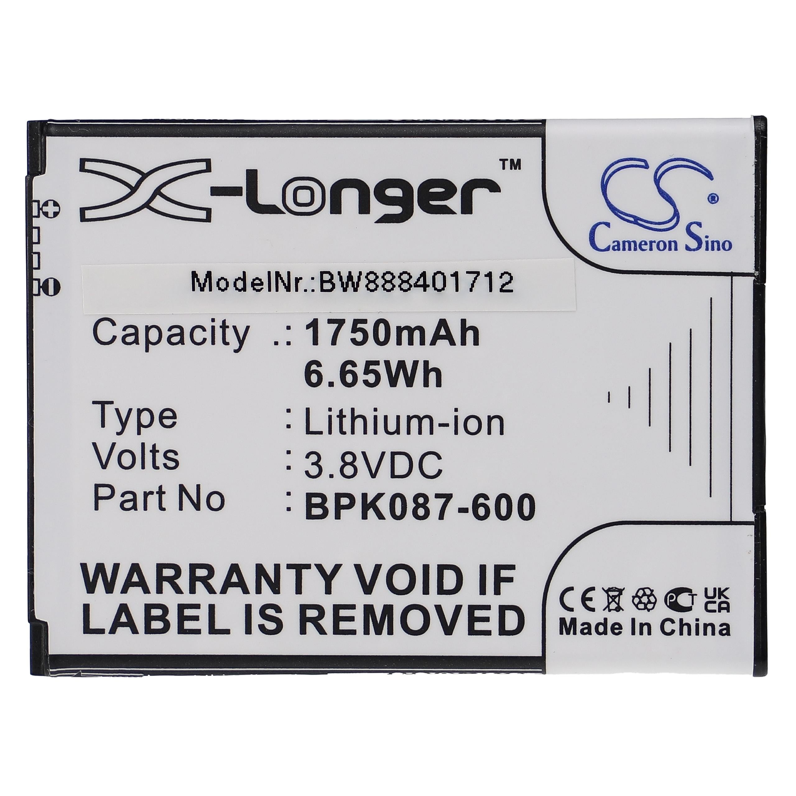 Batterie Vhbw Pour Scanner Verifone - Remplace BPK474-001-03-B, 2600mAh 3.7V Li-ion - Pour Terminaux POS Et Code-barres - 12
