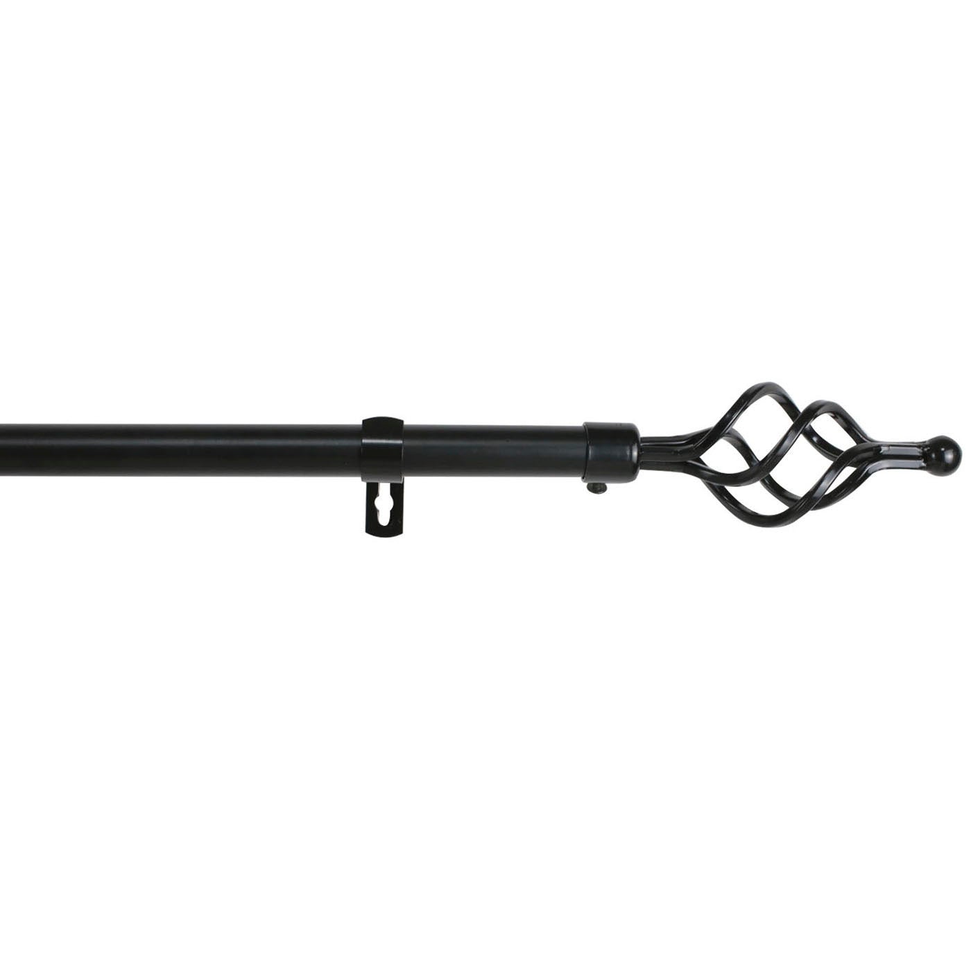 Home mercury-barra sencilla forja universal extensible,barra de cortinas decorativa extensible (negro, 120-210cm trenza)