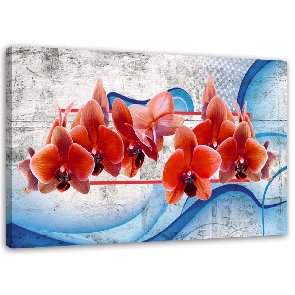 Obraz na płótnie, Kwiaty czerwonej orchidei 120x80