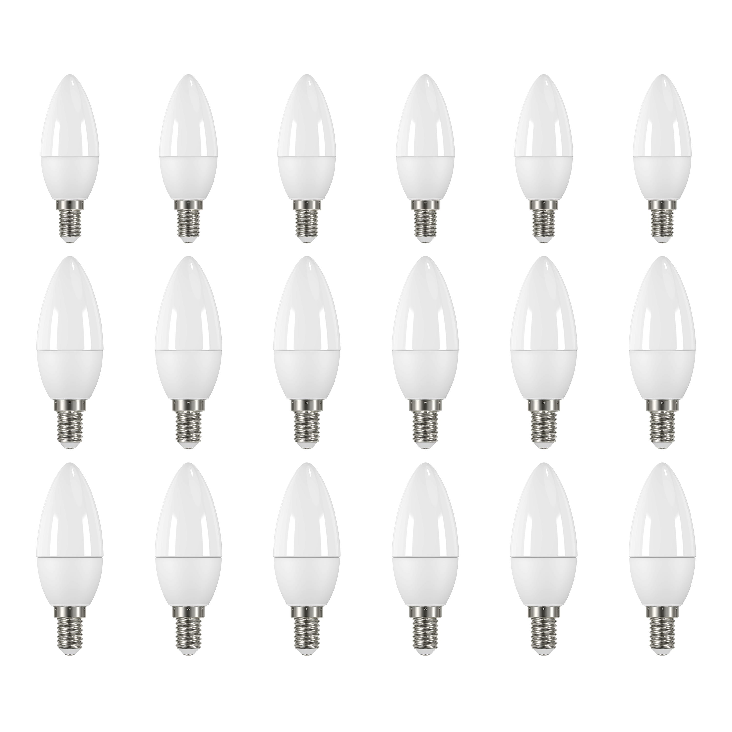 LEXMAN - Opakowanie 18 żarówek LED nieprzezroczystych - E14 - 470LM - 3,4 W, co odpowiada 40 W - Ø 35 mm - 4000 K - Naturalna biel