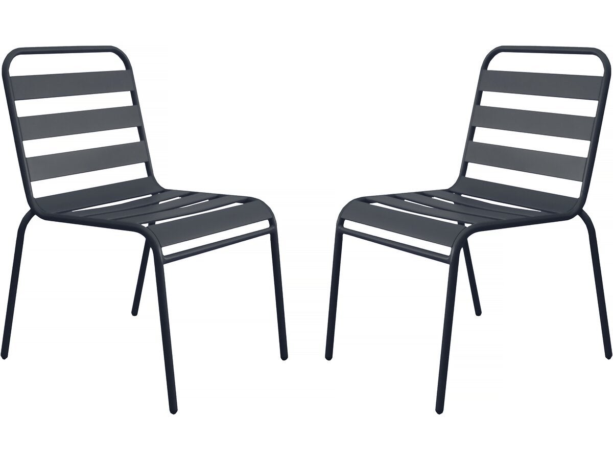 Pas Cher Lot De 4 Chaises De Jardin LYMA - Métal/textilène Pas Cher Lot De 4 Chaises De Jardin LYMA - Métal/textilène