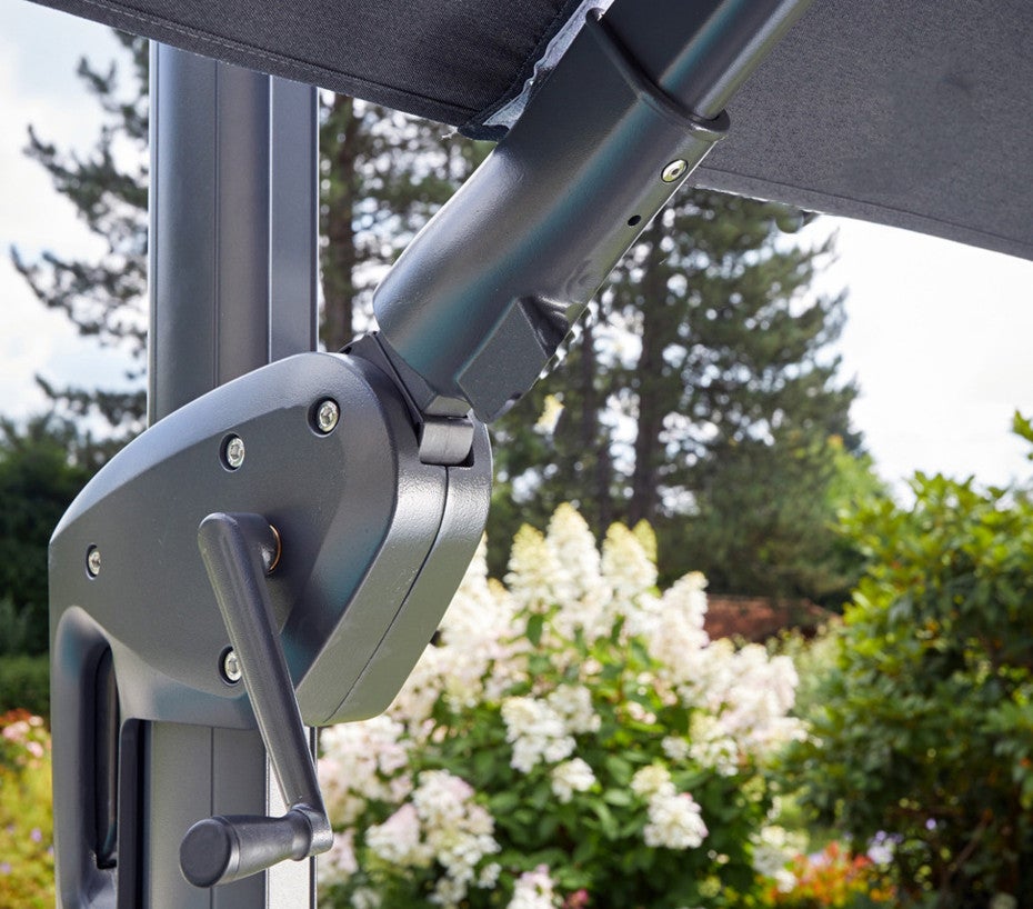 Parasol déporté 3x3m - bleu canard - SUNKING - 5