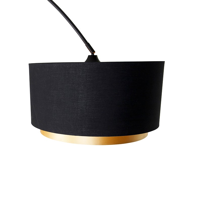 Lampadaire arc moderne noir avec abat-jour duo noir et or - XXL - 3