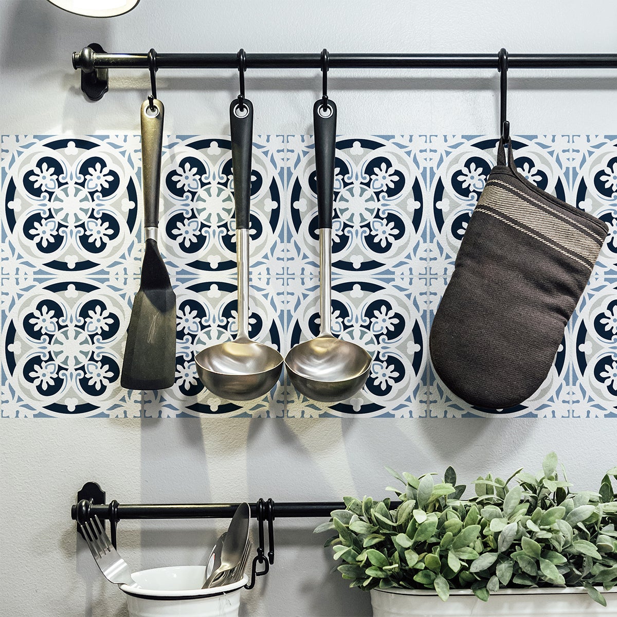 9 adesivi piastrelle di cemento azulejos Giselda - Sticker adesivo - adesivi murali - 9stickers10x10cm - 4